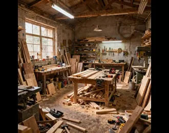 Detailed precision custom wood fabrication and carpentry work in progress at our workshop